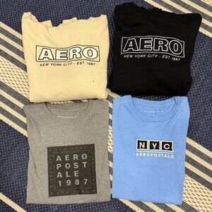 Aeropostale Bundle Lot 4 Men’s Small Hoodies Shirts New Black Tan Blue Grey